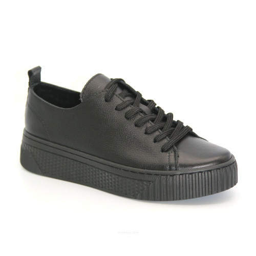 Women's black leather sneakers Simen 6866a floter czarny 5591 demi-season made of genuine leather from a Polish factory Women's black leather sneakers Simen 6866a floter czarny 5591 demi-season made of genuine leather from a Polish factory