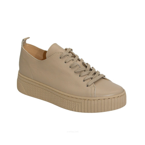 Women's beige leather sneakers Simen 6866a floter bez 5592 Women's beige leather sneakers Simen 6866a floter bez 5592