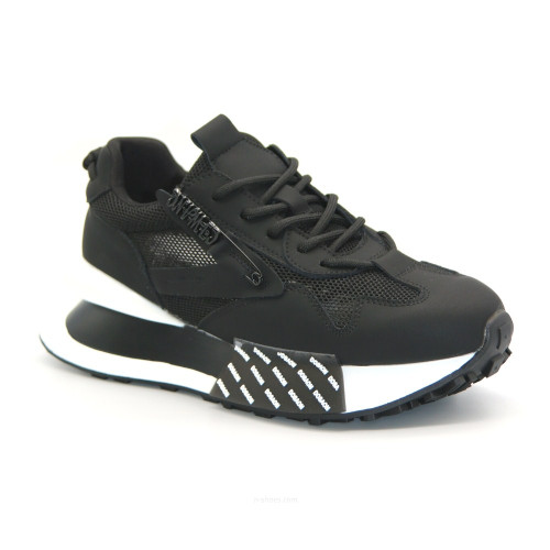 Women's black and white fashion sneakers Lonza 184394 b03-06236-2 black 5595
