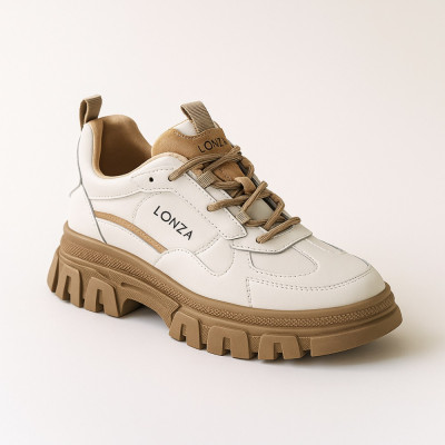 Женские белые с бежевым кроссовки мокасины Lonza 183970 23-599-3a beige 5596 демисезонные с натуральной кожи Женские белые с бежевым кроссовки мокасины Lonza 183970 23-599-3a beige 5596 демисезонные с натуральной кожи