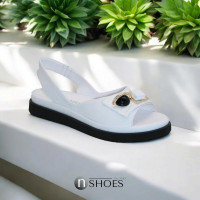 Women's leather white elegant sandals Evromoda 754 07a 12-12 t syh 5602