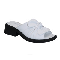 Women's leather white elegant slippers clogs Evromoda 289 r833 02 t 005 syh 5604