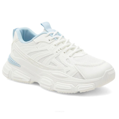Женские модные бело-голубые текстильные кроссовки DeeZee WFA2549-1 5609 в стиле New Balance 530