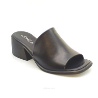 Women's black elegant clogs with heels Lonza Fabio Monelli 184630 01073 black napa 5614