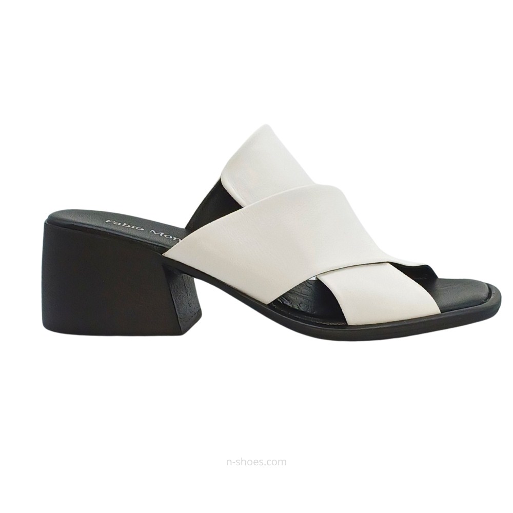 Женские кожаные шлепанцы на каблуках Fabio Monelli (Турция) модель 5617