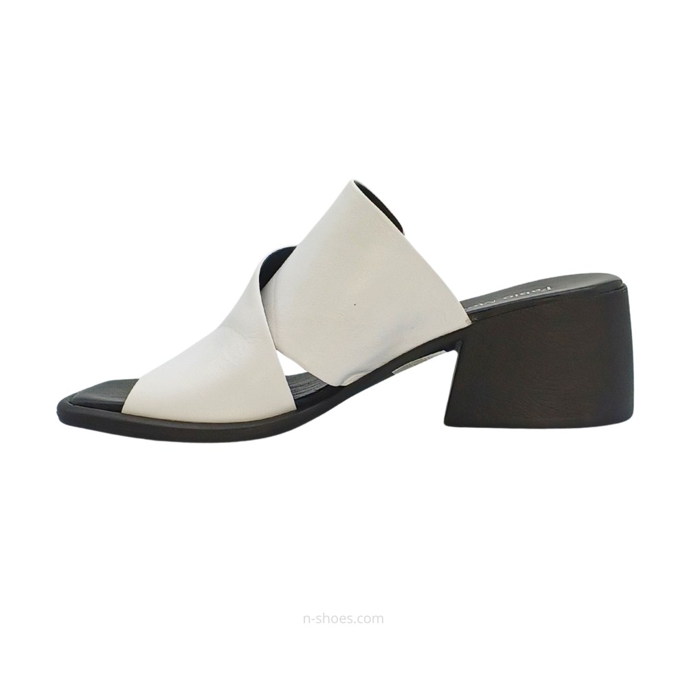 Женские кожаные шлепанцы на каблуках Fabio Monelli (Турция) модель 5617