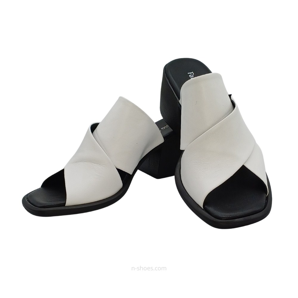 Женские кожаные шлепанцы на каблуках Fabio Monelli (Турция) модель 5617