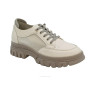 Women's white and gray leather sneakers with side perforations Lonza model 5620