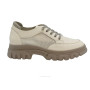 Women's white and gray leather sneakers with side perforations Lonza model 5620