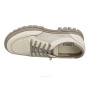 Women's white and gray leather sneakers with side perforations Lonza model 5620