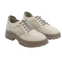 Women's white and gray leather sneakers with side perforations Lonza model 5620