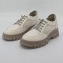 Women's white and gray leather sneakers with side perforations Lonza model 5620