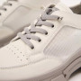 Women's white and gray leather sneakers with side perforations Lonza model 5620
