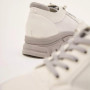 Women's white and gray leather sneakers with side perforations Lonza model 5620