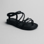 Women's black leather sandals Lonza 184923 model 5622