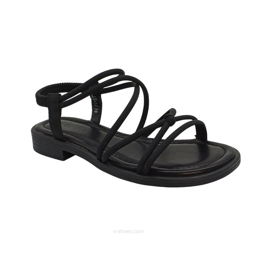 Women's black leather sandals Lonza 184923 model 5622