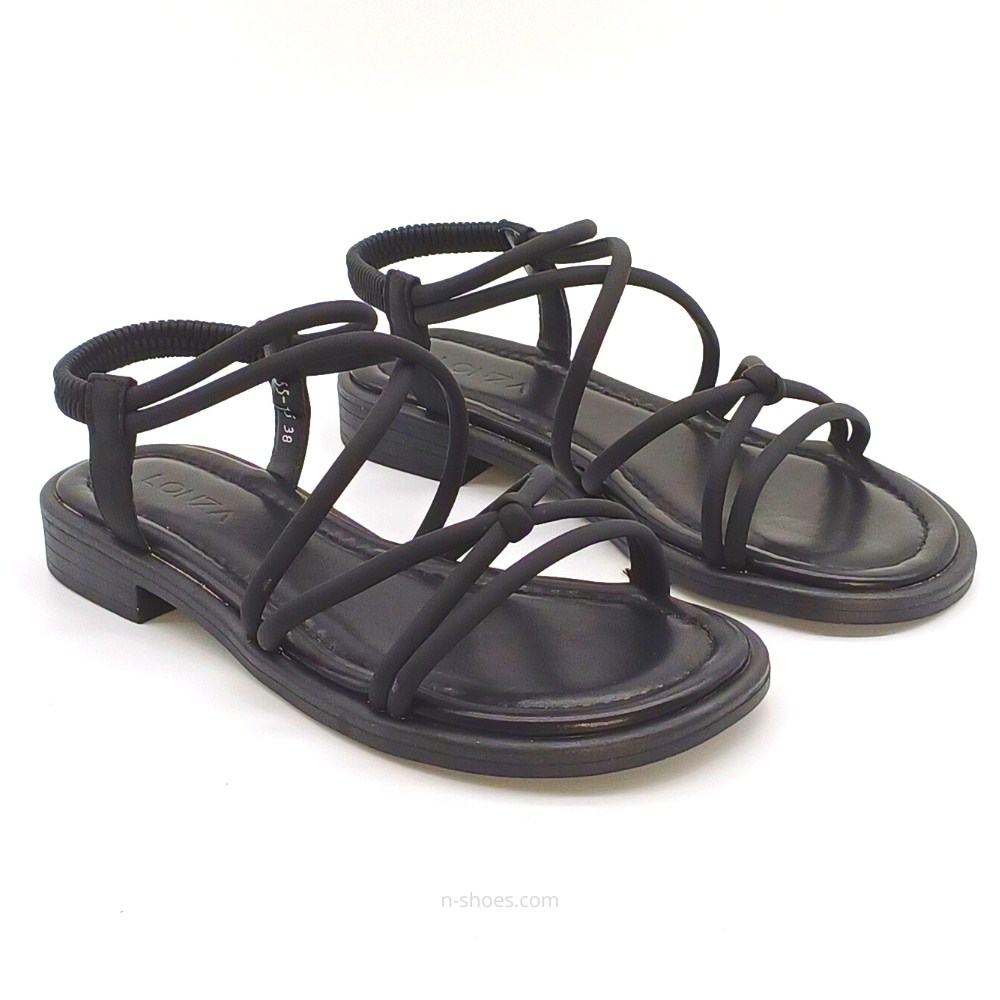 Women's black leather sandals Lonza 184923 model 5622