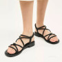 Women's black leather sandals Lonza 184923 model 5622
