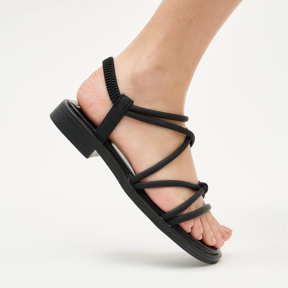 Women's black leather sandals Lonza 184923 model 5622