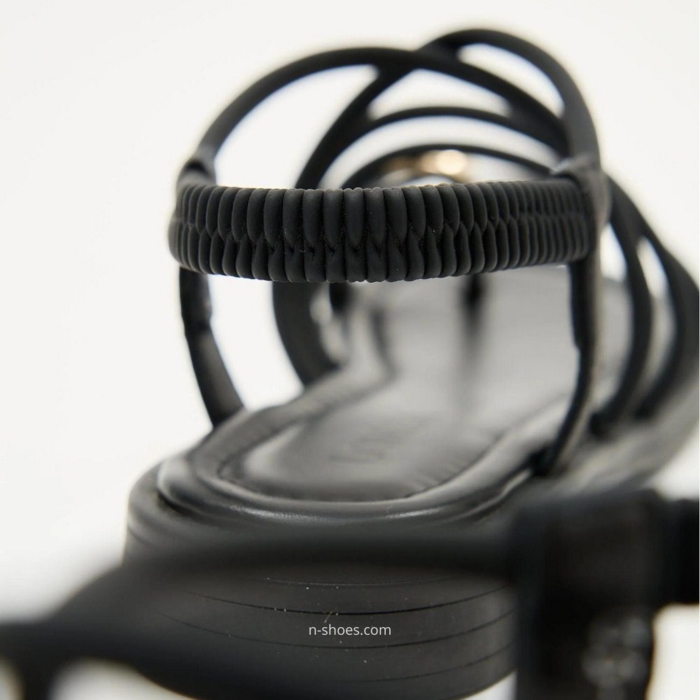 Women's black leather sandals Lonza 184923 model 5622