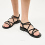 Women's black leather sandals Lonza 184923 model 5622