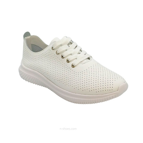 Women's white leather light moccasins with perforation Lonza 182359 a08-la23-105-1 white 5625 Women's white leather light moccasins with perforation Lonza 182359 a08-la23-105-1 white 5625