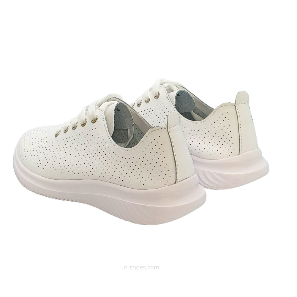 Women's leather moccasins with perforation Lonza 182359 model 5625