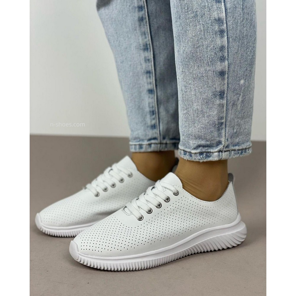 Women's leather moccasins with perforation Lonza 182359 model 5625