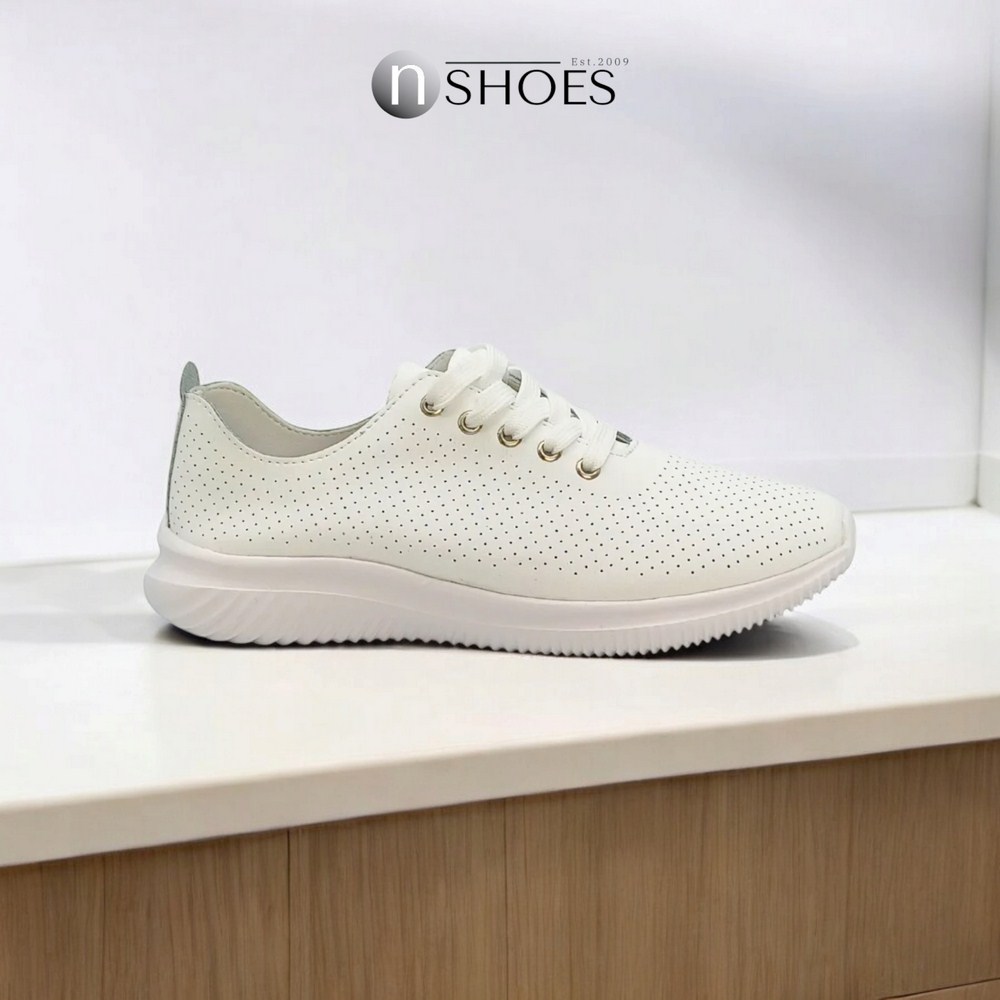 Women's leather moccasins with perforation Lonza 182359 model 5625