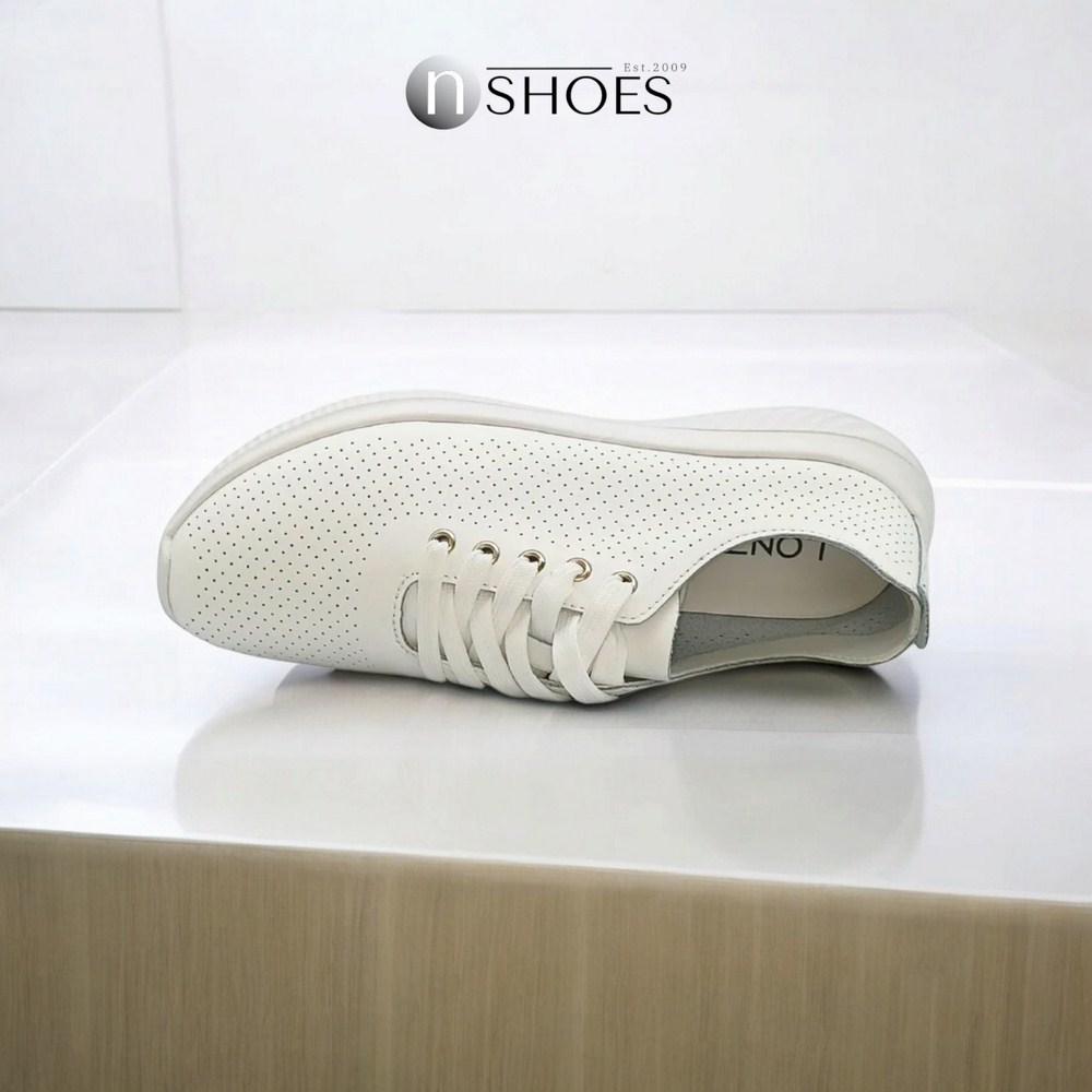 Women's leather moccasins with perforation Lonza 182359 model 5625