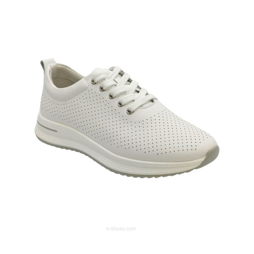Women's white leather light moccasins with perforation Lonza 184365 a08-la23-91-1 white 5627 Women's white leather light moccasins with perforation Lonza 184365 a08-la23-91-1 white 5627