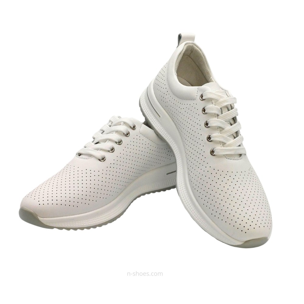 Women's leather moccasins with perforation Lonza 184365 model 5627