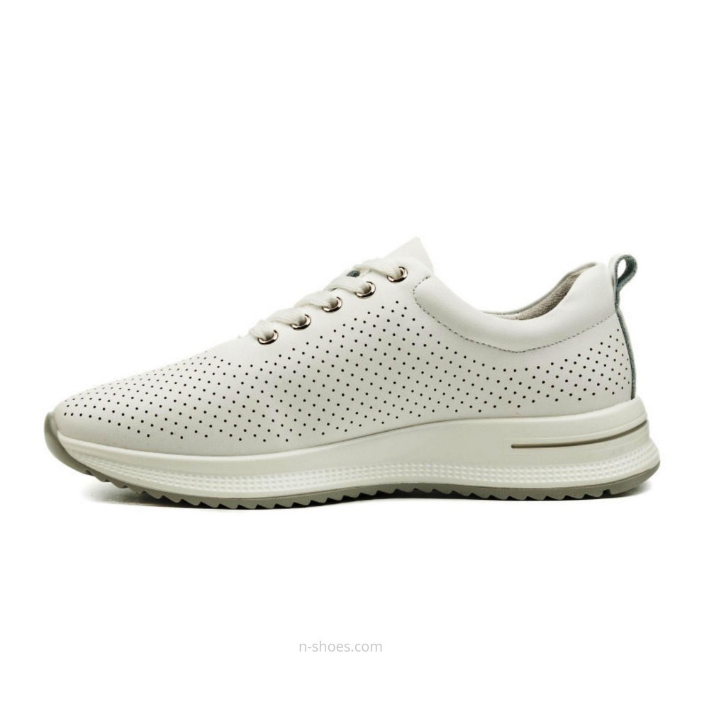 Women's leather moccasins with perforation Lonza 184365 model 5627