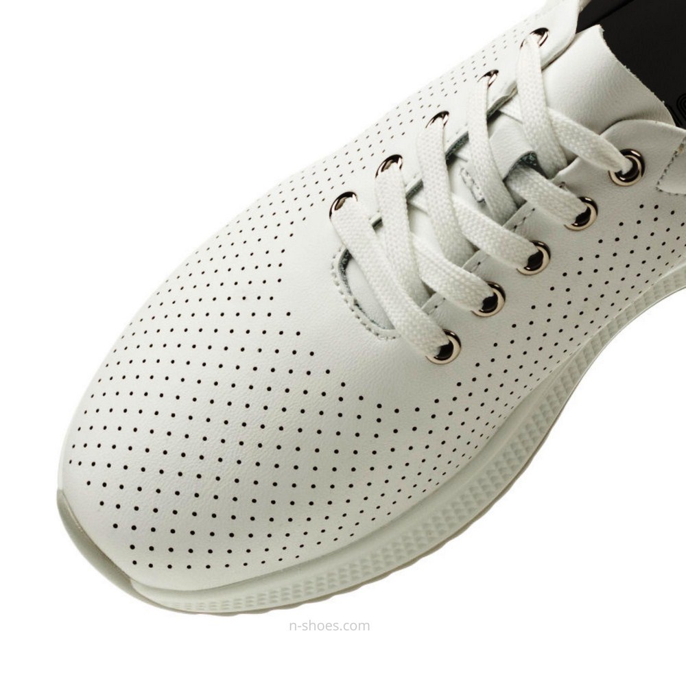 Women's leather moccasins with perforation Lonza 184365 model 5627