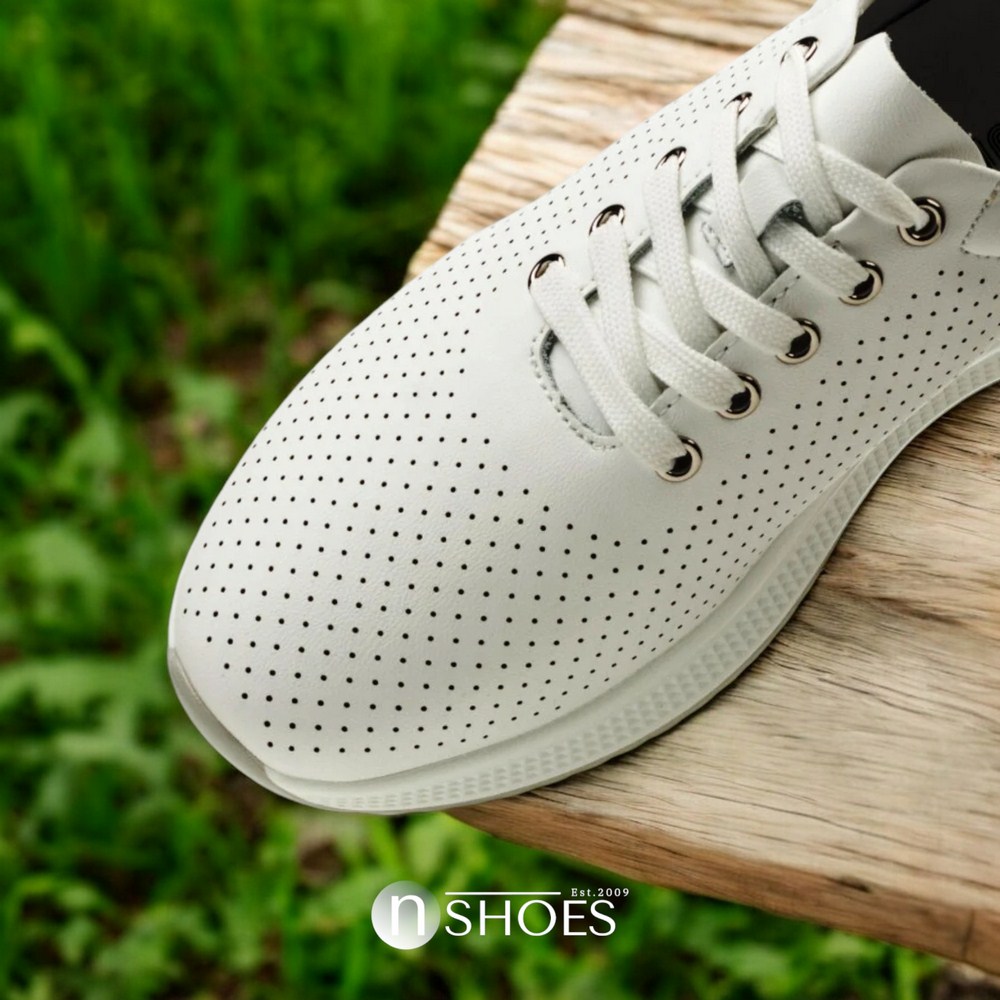 Women's leather moccasins with perforation Lonza 184365 model 5627