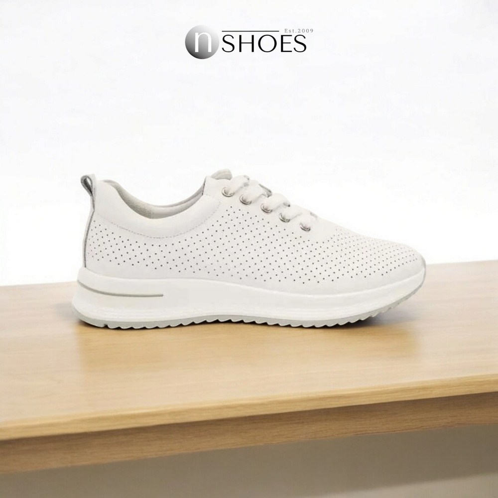 Women's leather moccasins with perforation Lonza 184365 model 5627