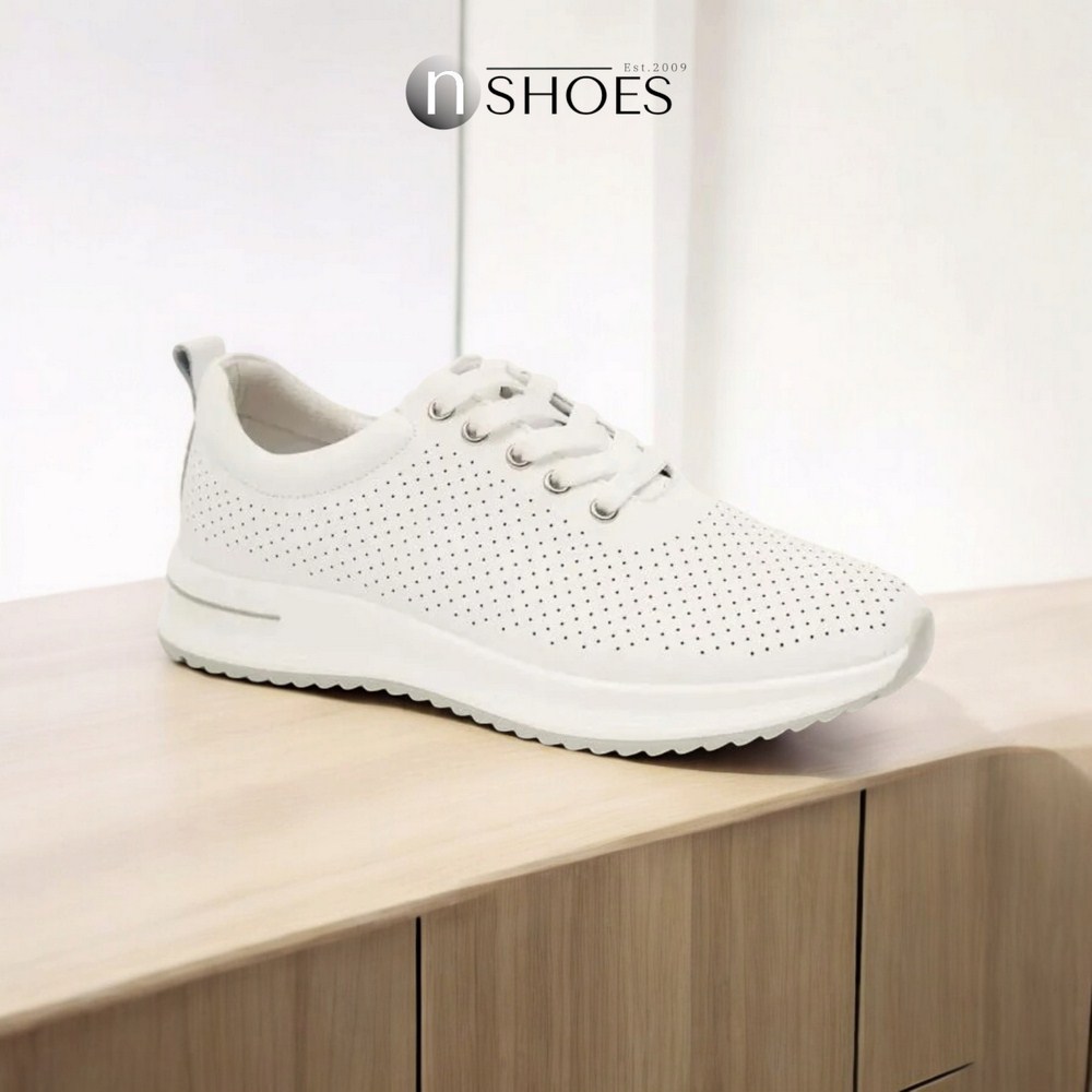 Women's leather moccasins with perforation Lonza 184365 model 5627