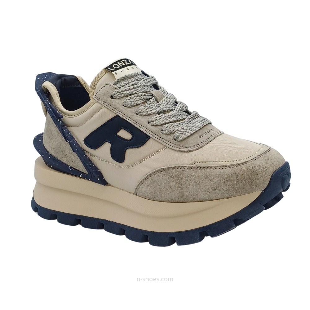 Женские демисезонные кожаные кроссовки Lonza 185846 a09-23111 grey