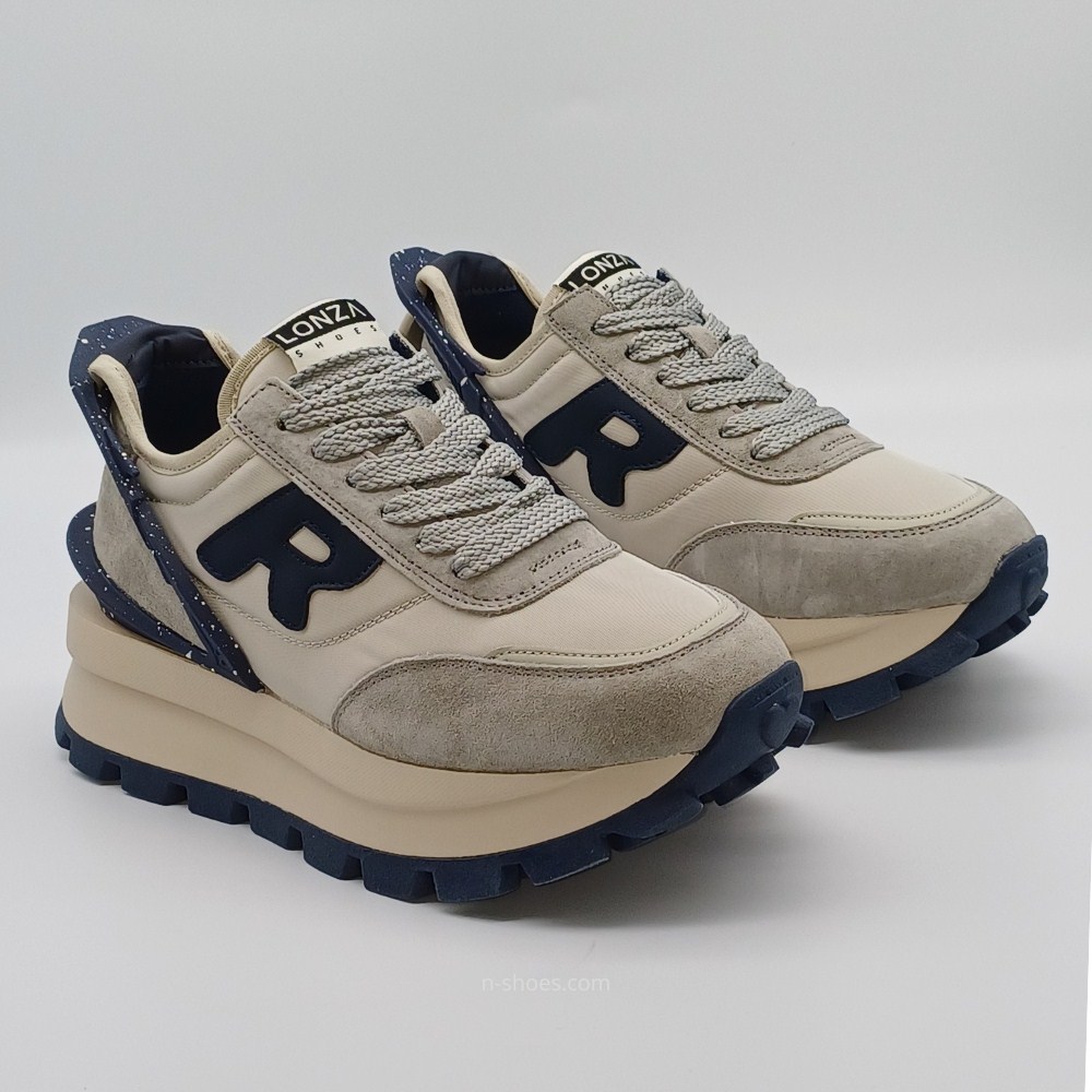 Женские демисезонные кожаные кроссовки Lonza 185846 a09-23111 grey