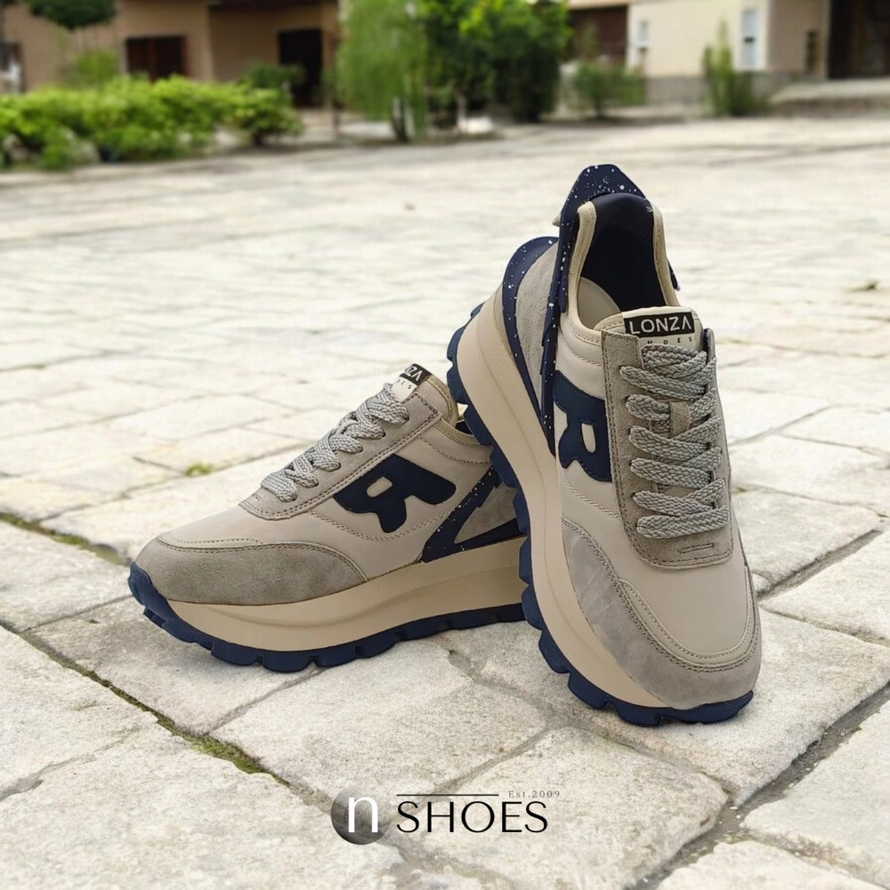 Женские демисезонные кожаные кроссовки Lonza 185846 a09-23111 grey