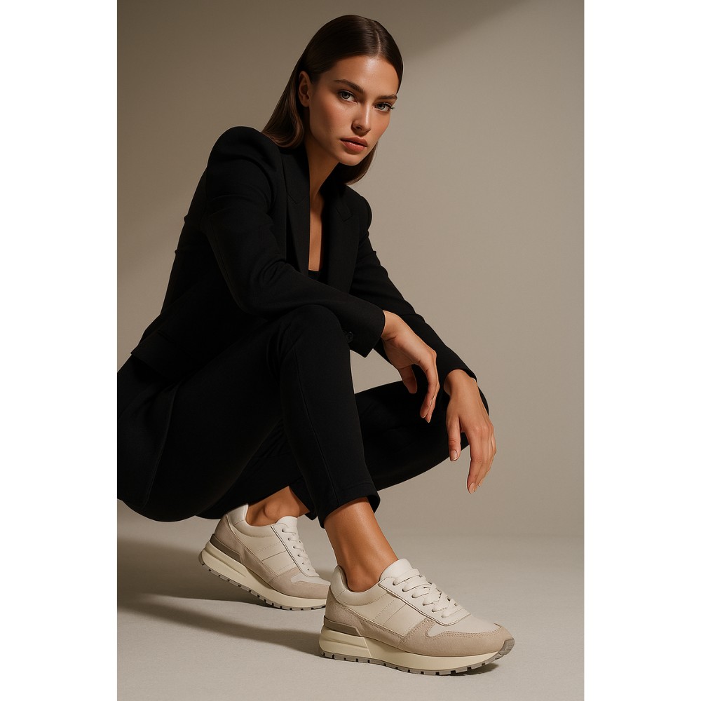 Buy women’s leather sneakers Lonza 182677 a41-6242-3 white 5635