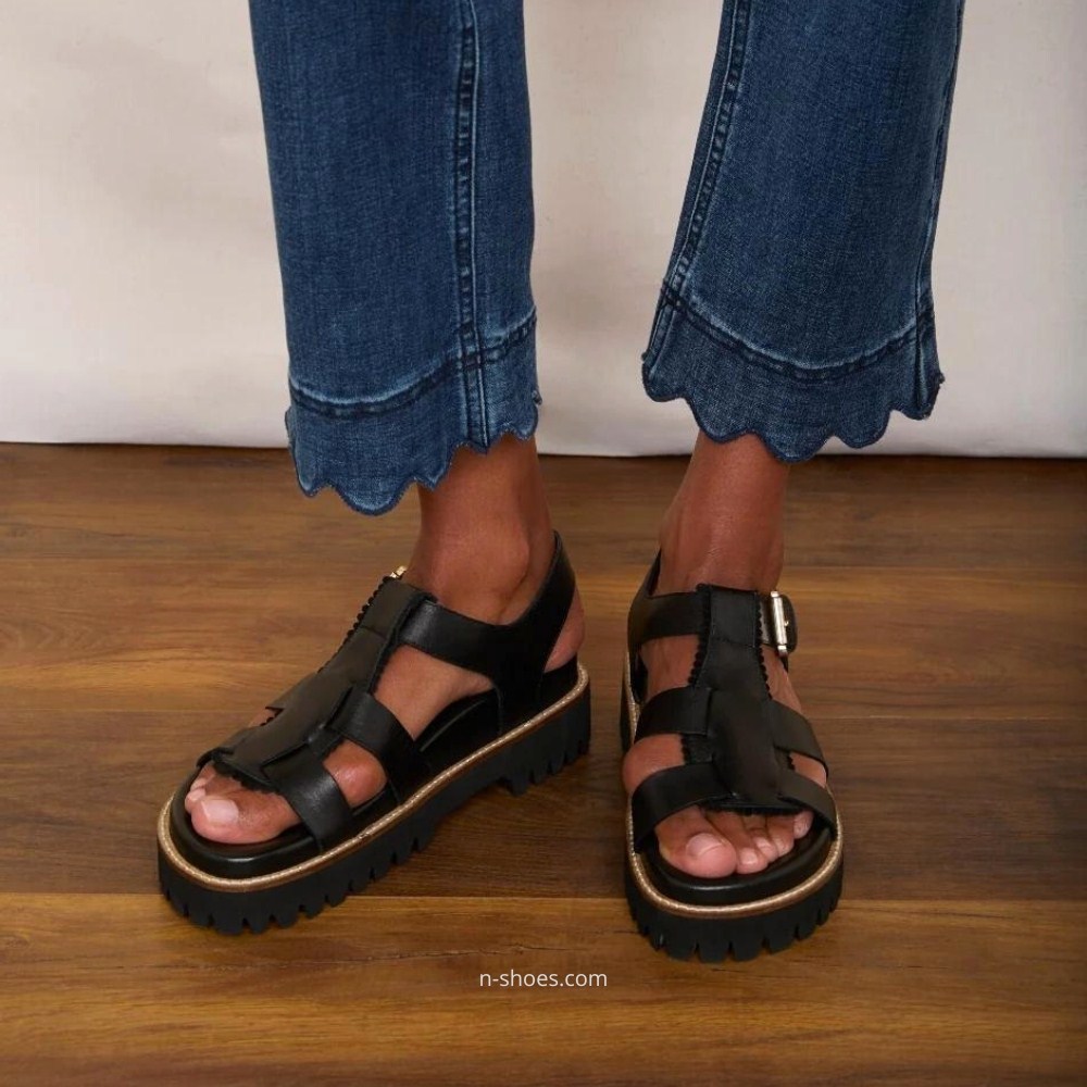 Women's leather sandals Simen 6817a model 5637