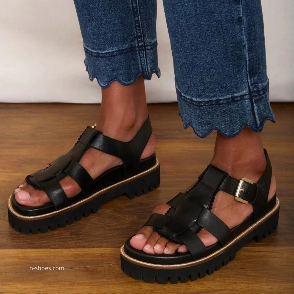 Women's leather sandals Simen 6817a model 5637