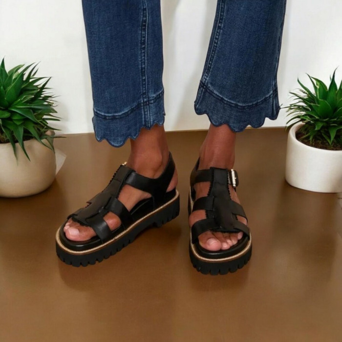 Women's leather sandals Simen 6817a model 5637