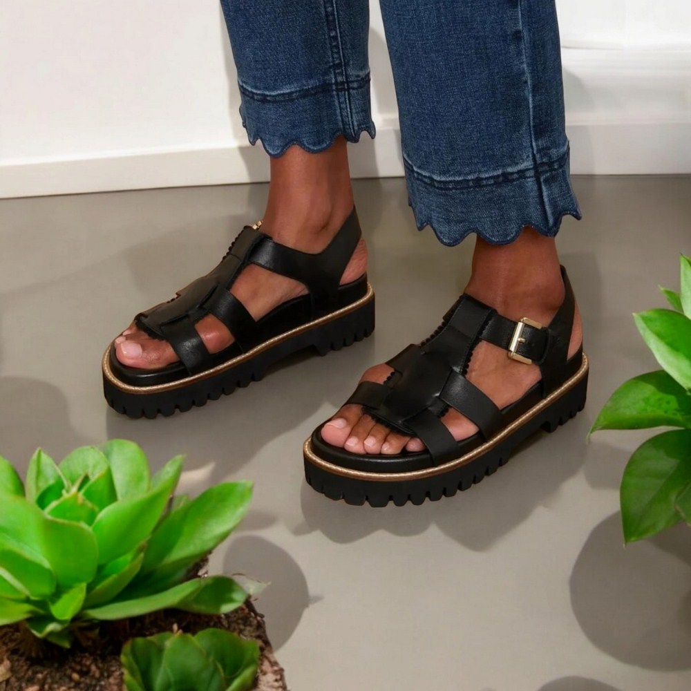 Women's leather sandals Simen 6817a model 5637