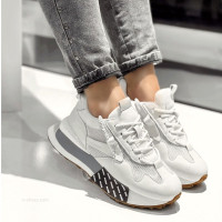 Women's white fashion sneakers with perforations for summer Lonza 184395 L-12-44 VS000081780 5644