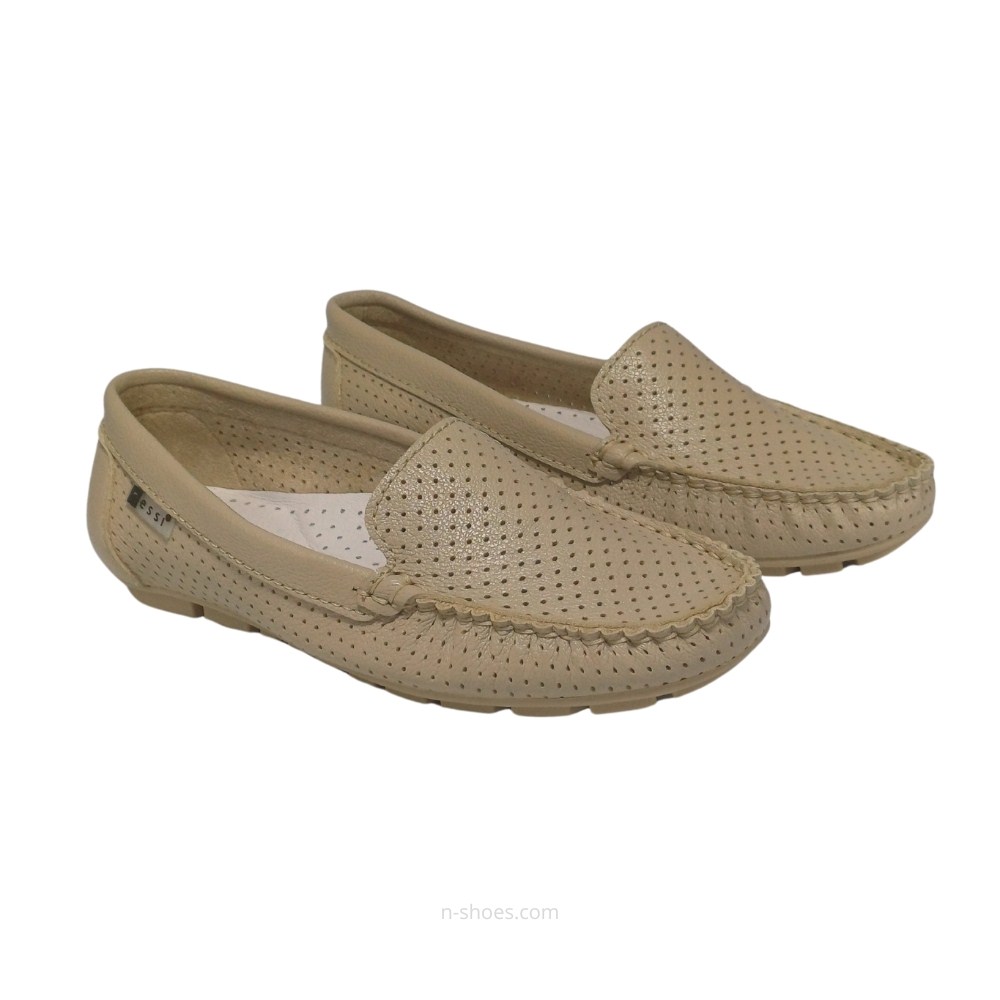 Женские кожаные мокасины с перфорацией Nessi (EU) модель 171145 416 5646