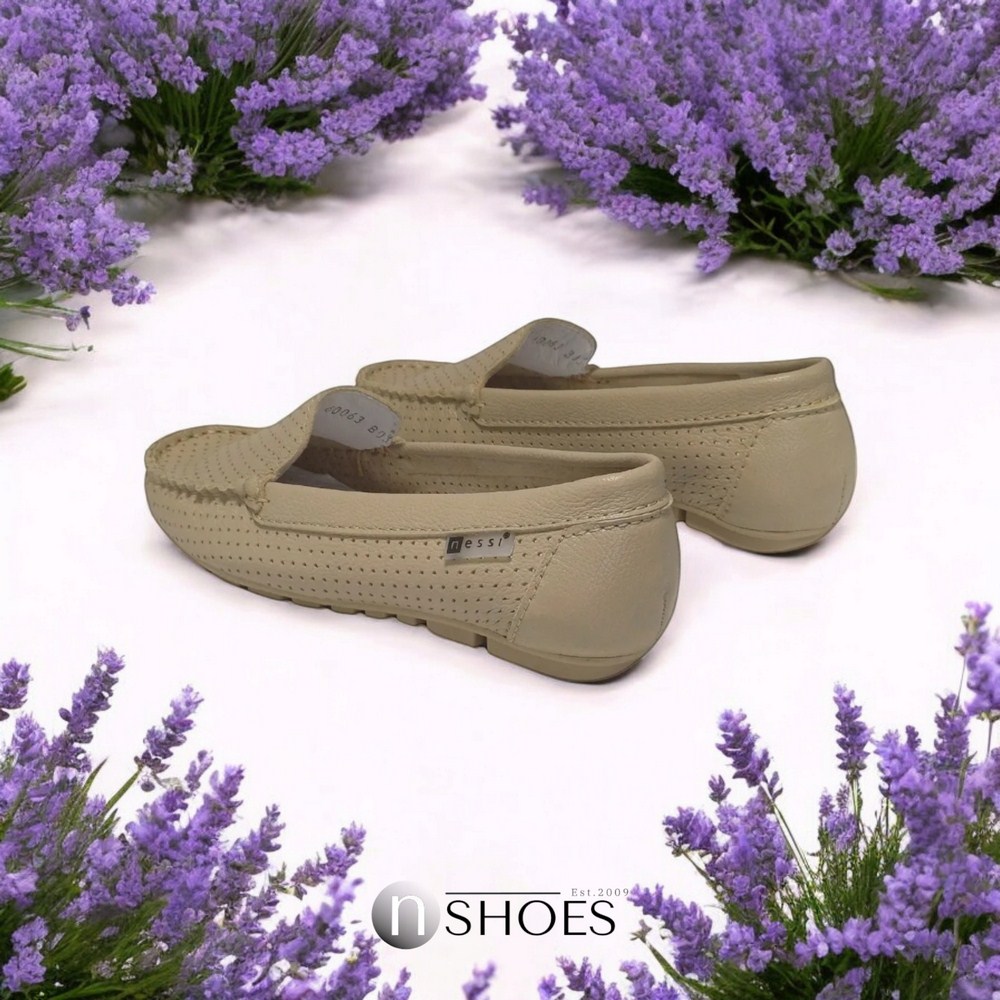 Женские кожаные мокасины с перфорацией Nessi (EU) модель 171145 416 5646