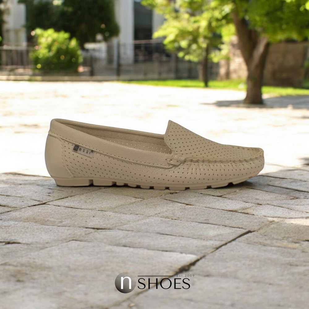 Женские кожаные мокасины с перфорацией Nessi (EU) модель 171145 416 5646