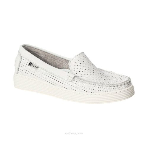 Women's white leather moccasins Nessi 22170 BIAŁY 122 5649